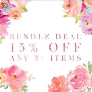 Bundle discount 15% of 3 or more items